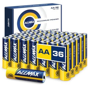 imageAllmax AA Maximum Power Alkaline Double A Batteries 16 Count  Ultra LongLasting 10Year Shelf Life Leakproof Design Superior Performance  15V36 Count Pack of 1