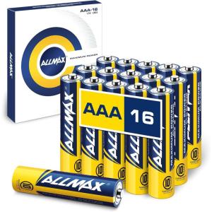 imageAllmax AAA Maximum Power Alkaline Triple A Batteries 16 Count  Ultra LongLasting 10Year Shelf Life Leakproof Design Superior Performance  15V16 Count Pack of 1