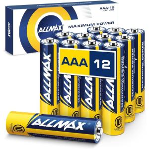 imageAllmax AAA Maximum Power Alkaline Triple A Batteries 36 Count  Ultra LongLasting 10Year Shelf Life Leakproof Design Superior Performance  15V12 Count Pack of 1