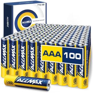 imageAllmax AAA Maximum Power Alkaline Triple A Batteries 24 Count  Ultra LongLasting 10Year Shelf Life Leakproof Design Superior Performance  15V100 Count Pack of 1