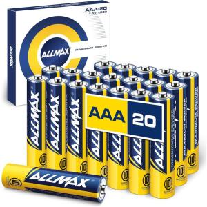 imageAllmax AAA Maximum Power Alkaline Triple A Batteries 24 Count  Ultra LongLasting 10Year Shelf Life Leakproof Design Superior Performance  15V20 Count Pack of 1