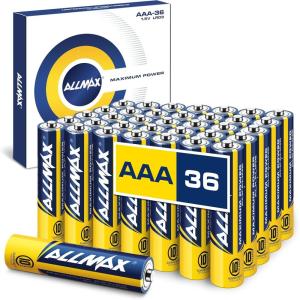 imageAllmax AAA Maximum Power Alkaline Triple A Batteries 24 Count  Ultra LongLasting 10Year Shelf Life Leakproof Design Superior Performance  15V36 Count Pack of 1