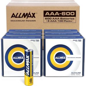 imageAllmax AAA Maximum Power Alkaline Triple A Batteries 24 Count  Ultra LongLasting 10Year Shelf Life Leakproof Design Superior Performance  15V600 Count Pack of 1