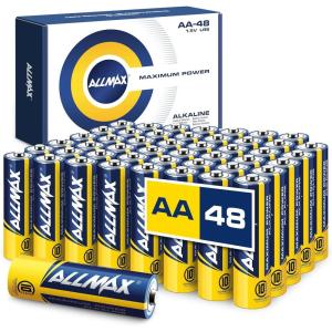 imageAllmax AA Maximum Power Alkaline Double A Batteries 48 Count  Ultra LongLasting 10Year Shelf Life Leakproof Design Superior Performance  15V48 Count Pack of 1