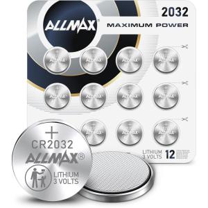 imageAllmax CR2032 Lithium Coin Batteries 12 Count  Longest Lasting Leakproof Design 10Year Shelf Life Ultimate Performance Perfect for Key Fobs  3V12 Count Pack of 1