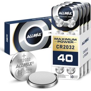 imageAllmax CR2032 Lithium Coin Batteries 12 Count  Longest Lasting Leakproof Design 10Year Shelf Life Ultimate Performance Perfect for Key Fobs  3V40 Count Pack of 1