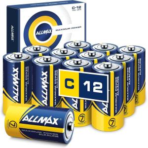 image:imageAllmax C Maximum Power Alkaline Batteries 12 Count  Ultra LongLasting Leakproof Design 7Year Shelf Life Maximum Performance 15V12 Count Pack of 1