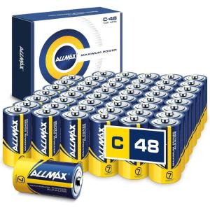image:imageAllmax C Maximum Power Alkaline Batteries 12 Count  Ultra LongLasting Leakproof Design 7Year Shelf Life Maximum Performance 15V48 Count Pack of 1